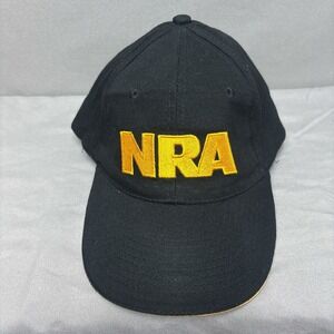 NRA Membership Strapback Hat w/ Embroidered Flag Yellow / Black